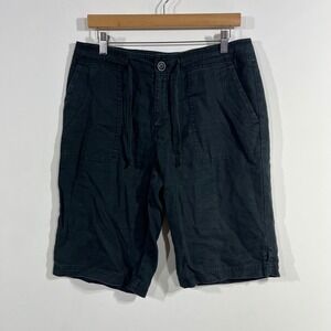 Eddie Bauer Granola 100% Linen Drawstring Utility Shorts Womens 6 Tall Hiking